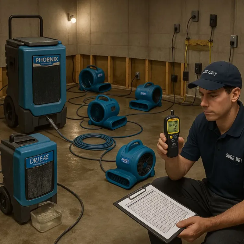 Structural Drying and Dehumidification process in Friona, TX